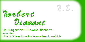 norbert diamant business card